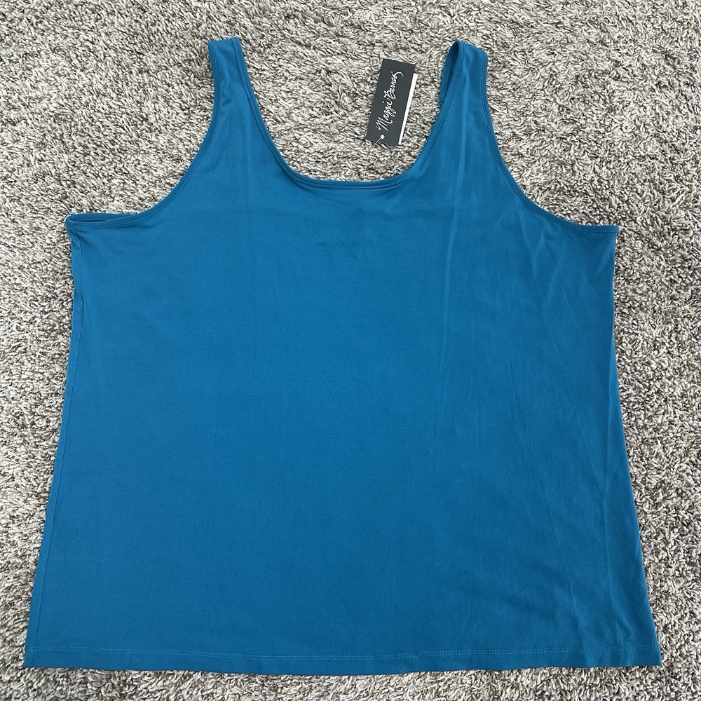 Maggie Barnes®  Blue Teal Cami Plus Size 1X (18/20) Stretch Adjustable Strap NEW
